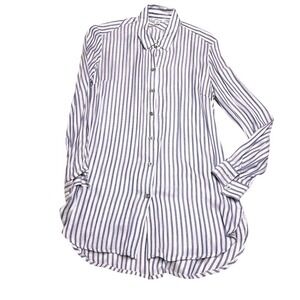 Tribal‎ jeans blue and white striped long fit button up shirt